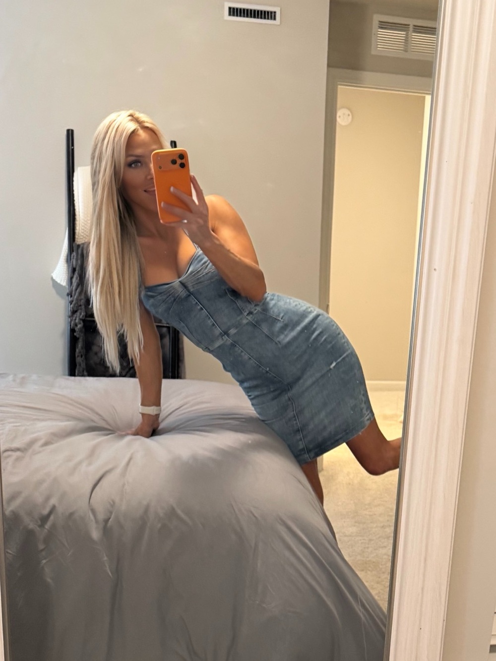 Y2k vintage guess denim dress sweetheart babydoll dress
